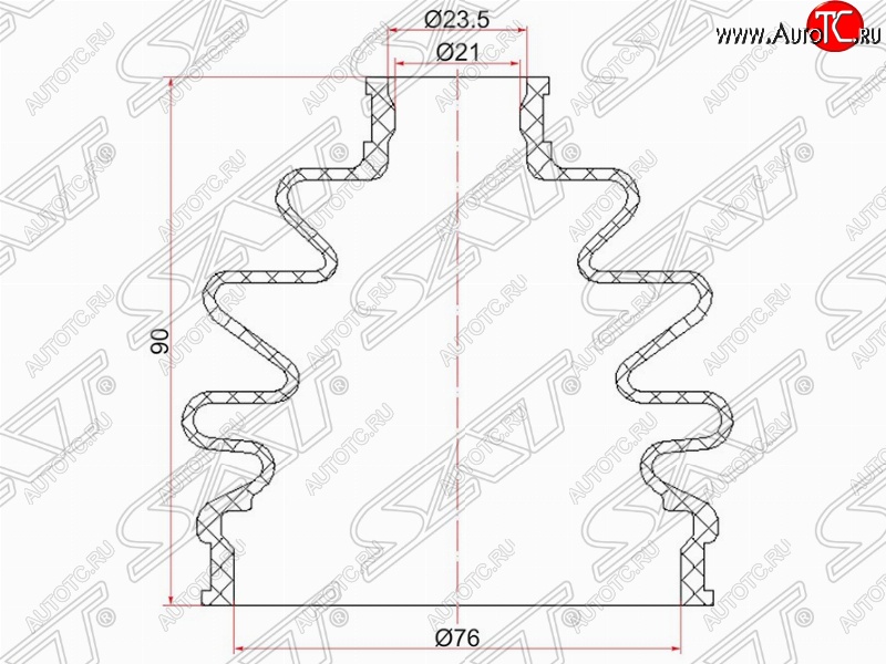 429 р. Пыльник ШРУСа (наружный) SAT  Subaru Forester (SF,  SG,  SH), Impreza (GD,  GG)  с доставкой в г. Йошкар-Ола