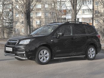 25 399 р. Защита переднего бампера (2 трубы Ø63 и 42 мм, нержавейка) SLITKOFF  Subaru Forester  SJ (2016-2019) рестайлинг  с доставкой в г. Йошкар-Ола. Увеличить фотографию 3