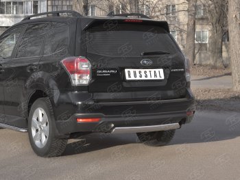 9 999 р. Защита заднего бампера (Ø75х42 мм, нержавейка) Russtal  Subaru Forester  SJ (2016-2019) рестайлинг  с доставкой в г. Йошкар-Ола. Увеличить фотографию 2