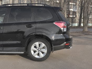 9 999 р. Защита заднего бампера (Ø75х42 мм, нержавейка) Russtal  Subaru Forester  SJ (2016-2019) рестайлинг  с доставкой в г. Йошкар-Ола. Увеличить фотографию 3