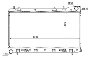 Радиатор двигателя SAT (пластинчатый, turbo) Subaru Forester SG дорестайлинг (2002-2005)