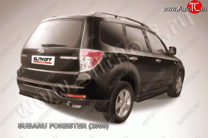 6 399 р. Защита задняя Slitkoff  Subaru Forester  SH (2008-2013) (Цвет: серебристый)  с доставкой в г. Йошкар-Ола