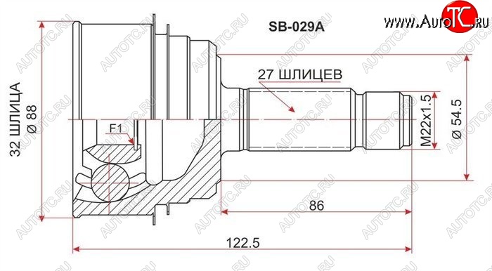 1 649 р. ШРУС SAT (наружный, GDB EJ20 6MT 4WD)  Subaru Impreza ( GD,  GG) (2000-2007) седан дорестайлинг, хэтчбэк дорестайлинг, седан 1-ый рестайлинг, хэтчбэк 1-ый рестайлинг, седан 2-ой рестайлинг, хэтчбэк 2-ой рестайлинг  с доставкой в г. Йошкар-Ола