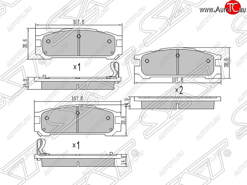 769 р. Колодки тормозные SAT (задние)  Subaru Impreza  GC - Outback  BH/BE12  с доставкой в г. Йошкар-Ола