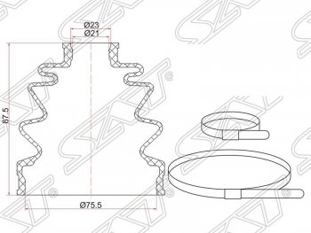 359 р. Пыльник ШРУСа (наружный) SAT  Subaru Impreza  GC (1992-2000), Suzuki Grand Vitara ( FTB03 3 двери,  3TD62, TL52 5 дверей) (1997-2005)  с доставкой в г. Йошкар-Ола. Увеличить фотографию 1