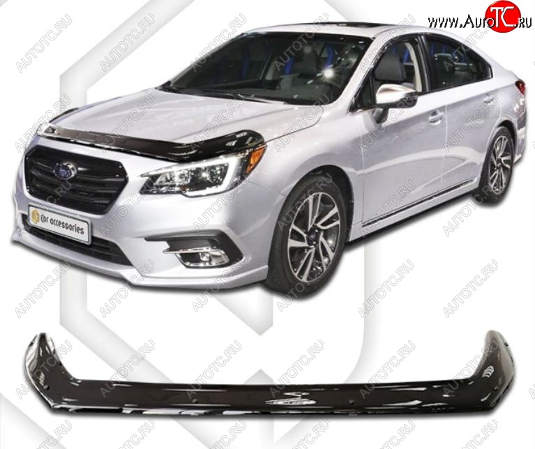 2 899 р. Дефлектор капота CA-Plastiс exclusive  Subaru Legacy  BN/B15 (2017-2025) рестайлинг седан (Classic черный, Без надписи)  с доставкой в г. Йошкар-Ола