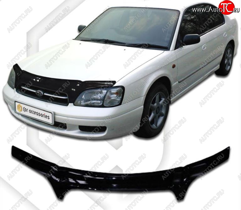 2 369 р. Дефлектор капота (BE5, BE9, BEE) CA-Plastiс  Subaru Legacy  BH/BE12 (1998-2003) универсал (Classic черный, Без надписи)  с доставкой в г. Йошкар-Ола