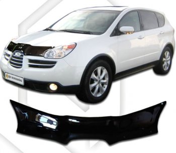 2 059 р. Дефлектор капота CA-Plastiс  Subaru Tribeca (2005-2007) (Classic прозрачный, Без надписи)  с доставкой в г. Йошкар-Ола. Увеличить фотографию 2