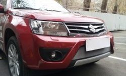 1 539 р. Сетка на бампер Russtal (хром) Suzuki Grand Vitara JT 5 дверей 2-ой рестайлинг (2012-2016)  с доставкой в г. Йошкар-Ола. Увеличить фотографию 2