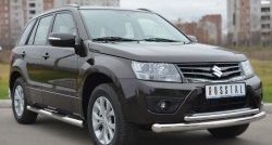 18 399 р. Защита переднего бампера (2 трубыØ76 и 42 мм, нержавейка) SLITKOFF Suzuki Grand Vitara JT 5 дверей 2-ой рестайлинг (2012-2016)  с доставкой в г. Йошкар-Ола. Увеличить фотографию 4