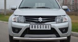 13 499 р. Одинарная защита переднего бампера диаметром 76 мм (3 дв.) SLITKOFF  Suzuki Grand Vitara  JT (2012-2016) 3 двери 2-ой рестайлинг  с доставкой в г. Йошкар-Ола. Увеличить фотографию 2