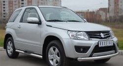 Одинарная защита переднего бампера диаметром 76 мм (3 дв.) SLITKOFF Suzuki (Сузуки) Grand Vitara (Гран)  JT (2012-2016) JT 3 двери 2-ой рестайлинг