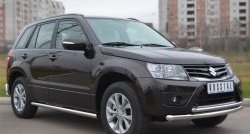 14 849 р. Защита порогов из круглой трубы диаметром 63 мм (5 дв.) Russtal Suzuki Grand Vitara JT 5 дверей 2-ой рестайлинг (2012-2016) (Защита порогов с со скосами на торцах (вариант 1))  с доставкой в г. Йошкар-Ола. Увеличить фотографию 8