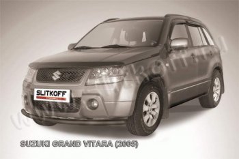 6 899 р. Защита переднего бампера Slitkoff Suzuki Grand Vitara JT 5 дверей дорестайлинг (2005-2008) (Цвет: серебристый)  с доставкой в г. Йошкар-Ола. Увеличить фотографию 1