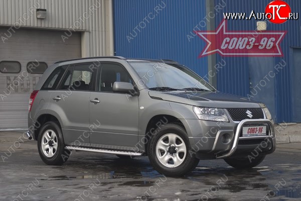 8 774 р. Защита переднего бампера Souz-96 (d60) Suzuki Grand Vitara JT 5 дверей дорестайлинг (2005-2008)  с доставкой в г. Йошкар-Ола