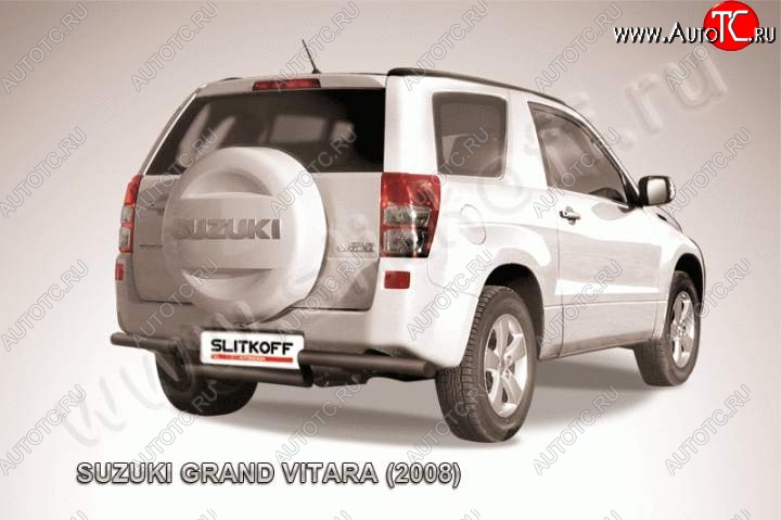 8 849 р. Защита задняя Slitkoff Suzuki Grand Vitara JT 3 двери дорестайлинг (2005-2008) (Цвет: серебристый)  с доставкой в г. Йошкар-Ола