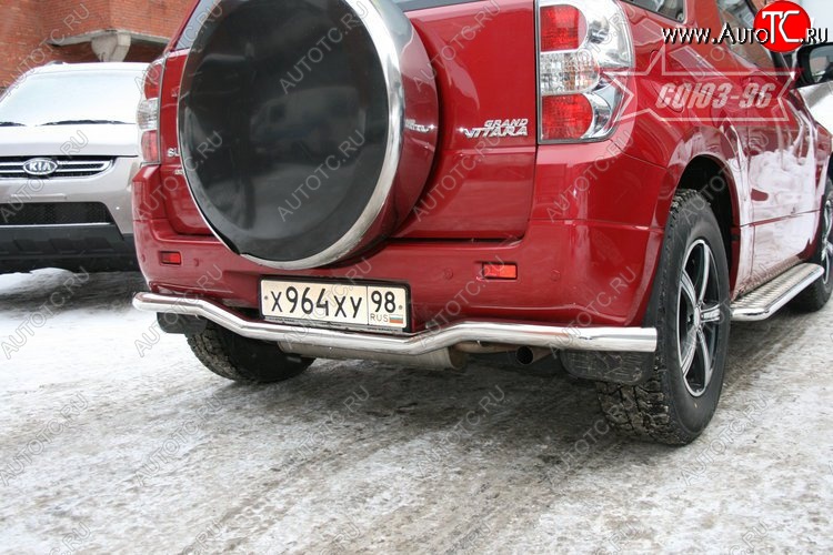 8 504 р. Защита заднего бампера Souz-96 (d60) Suzuki Grand Vitara JT 3 двери дорестайлинг (2005-2008)  с доставкой в г. Йошкар-Ола