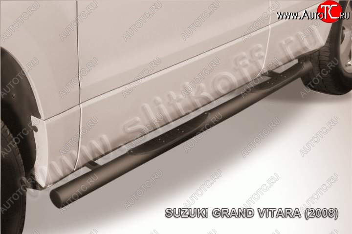 12 399 р. Защита порогов Slitkoff Suzuki Grand Vitara JT 5 дверей дорестайлинг (2005-2008) (Цвет: серебристый)  с доставкой в г. Йошкар-Ола