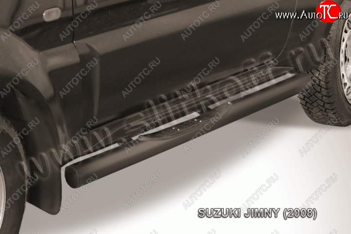 11 349 р. Защита порогов Slitkoff Suzuki Jimny JB23/JB43 1-ый рестайлинг (2002-2012) (Цвет: серебристый)  с доставкой в г. Йошкар-Ола