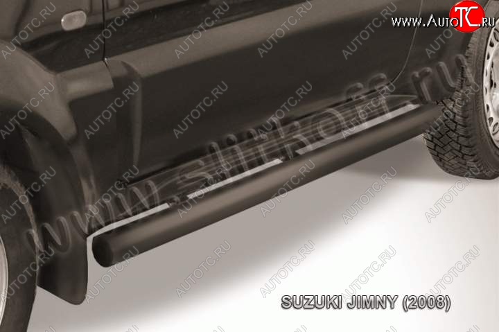 10 599 р. Защита порогов Slitkoff Suzuki Jimny JB23/JB43 1-ый рестайлинг (2002-2012) (Цвет: серебристый)  с доставкой в г. Йошкар-Ола