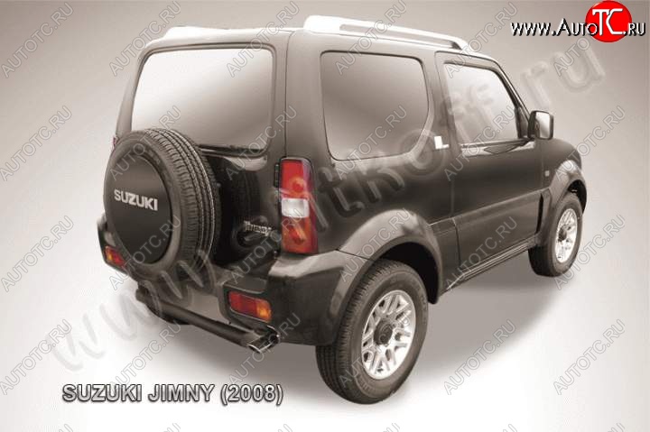 3 299 р. Защита задняя Slitkoff  Suzuki Jimny  JB23/JB43 (2002-2012) 1-ый рестайлинг (Цвет: серебристый)  с доставкой в г. Йошкар-Ола