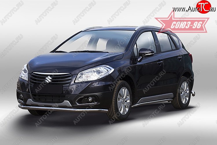 1 169 р. Защита переднего бампера одинарная New - Souz-96 (d60). Suzuki SX4 JYB, JYA хэтчбэк дорестайлинг (2013-2016)  с доставкой в г. Йошкар-Ола