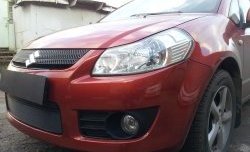 Сетка на бампер (хетчбек) Russtal (черная) Suzuki SX4 GYA,GYB  рестайлинг, хэтчбэк (2010-2016)