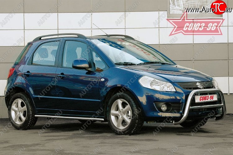 9 899 р. Защита переднего бампера Souz-96 (d60) Suzuki SX4 GYA,GYB  рестайлинг, хэтчбэк (2010-2016)  с доставкой в г. Йошкар-Ола