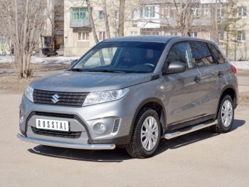 13 449 р. Одинарная защита переднего бампера диаметром 63 мм SLITKOFF  Suzuki Vitara  LY (2015-2019) дорестайлинг  с доставкой в г. Йошкар-Ола. Увеличить фотографию 2