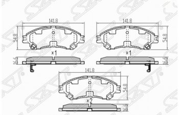 1 189 р. Комплект передних тормозных колодок SAT  Suzuki SX4 ( JYB, JYA,  JAB, JYA) - Vitara  LY  с доставкой в г. Йошкар-Ола. Увеличить фотографию 1