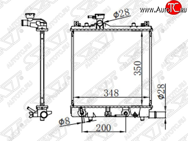 7 399 р. Радиатор двигателя SAT Suzuki Wagon R MH23S (2008-2012)  с доставкой в г. Йошкар-Ола