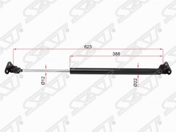 1 259 р. Левый упор крышки багажника (газовый) SAT  Toyota 4Runner  N180 - Hilux Surf  N180  с доставкой в г. Йошкар-Ола. Увеличить фотографию 1