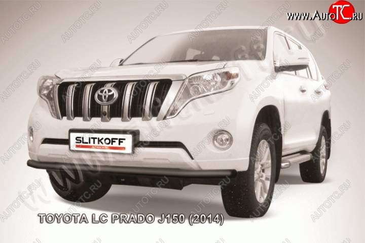 10 349 р. Защита переднего бампер Slitkoff  Toyota Land Cruiser Prado  J150 (2013-2017) 1-ый рестайлинг (Цвет: серебристый)  с доставкой в г. Йошкар-Ола