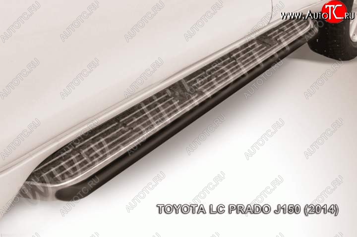 10 399 р. Защита штатного порога d42 Slitkoff Toyota Land Cruiser Prado J150 1-ый рестайлинг (2013-2017) (Цвет: серебристый)  с доставкой в г. Йошкар-Ола