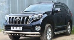 16 499 р. Защита порогов из круглой трубы диаметром 42 мм SLITKOFF Toyota Land Cruiser Prado J150 1-ый рестайлинг (2013-2017)  с доставкой в г. Йошкар-Ола. Увеличить фотографию 4