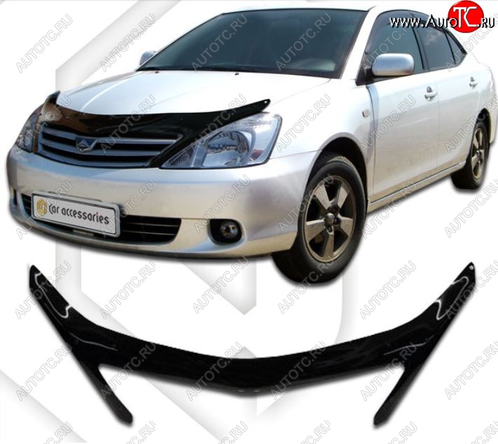 2 369 р. Дефлектор капота CA-Plastiс  Toyota Allion  T240 (2001-2007) седан дорестайлинг, седан рестайлинг (Classic черный, Без надписи)  с доставкой в г. Йошкар-Ола