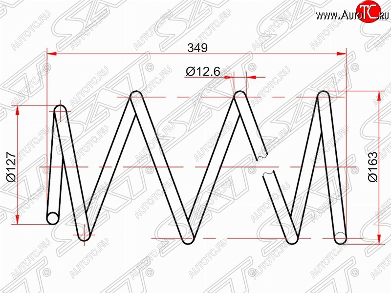 2 899 р. Комплект передних пружин SAT (2 шт)  Toyota Allion  T240 - Premio  T240  с доставкой в г. Йошкар-Ола