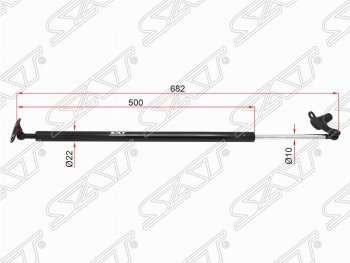 Левый упор крышки багажника (газовый) SAT Toyota Alphard H10 дорестайлинг (2002-2005)