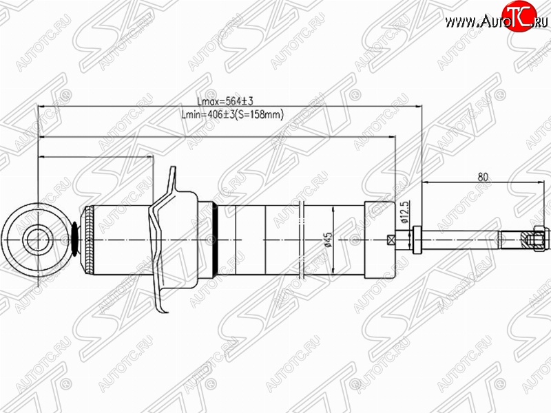 2 769 р. Амортизатор задний SAT (установка на левую или правую сторону) Toyota Altezza (1998-2005)  с доставкой в г. Йошкар-Ола