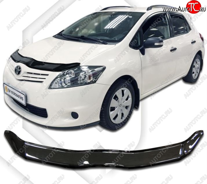 1 899 р. Дефлектор капота CA-Plastiс  Toyota Auris  E150 (2010-2012) хэтчбэк 5 дв. рестайлинг (Classic черный, Без надписи)  с доставкой в г. Йошкар-Ола