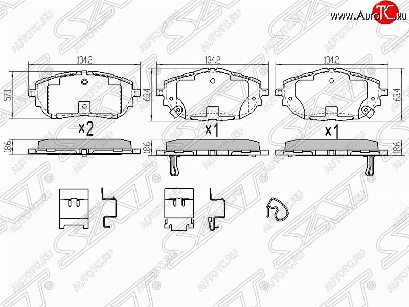 1 749 р. Колодки тормозные (передние) SAT  Toyota Auris  E180 - Corolla ( E150,  E180)  с доставкой в г. Йошкар-Ола