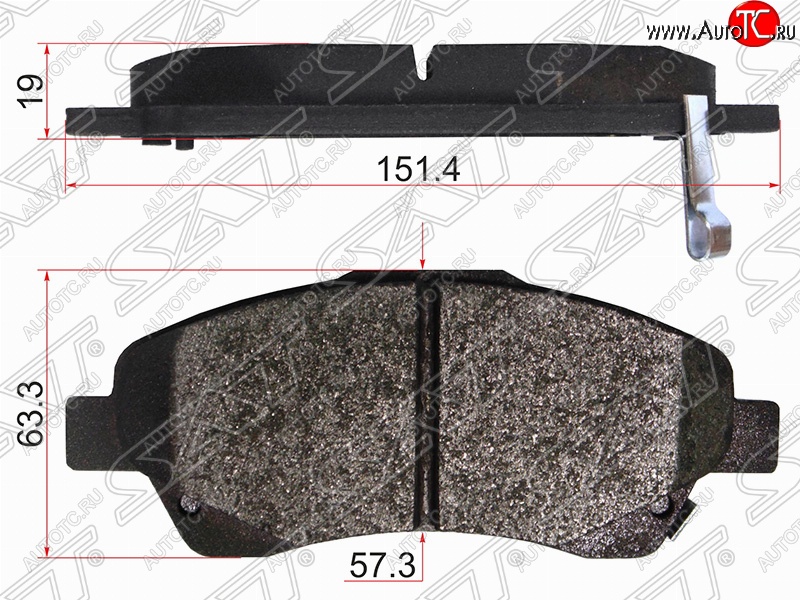 1 579 р. Колодки тормозные (передние) SAT Toyota Avensis T250 седан дорестайлинг (2003-2006)  с доставкой в г. Йошкар-Ола