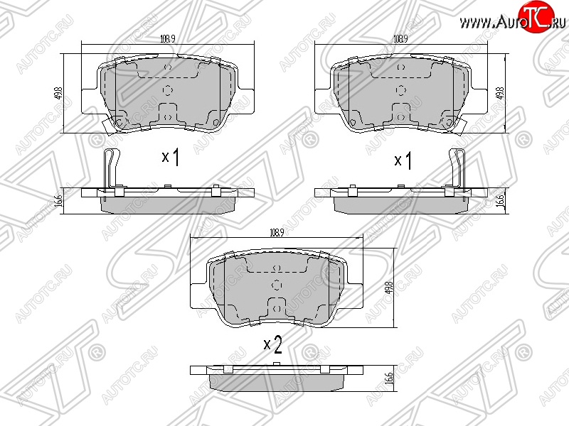 1 059 р. Колодки тормозные SAT (задние)  Toyota Avensis ( T270 седан,  T270 универсал) (2008-2011) дорестайлинг, дорестайлинг  с доставкой в г. Йошкар-Ола