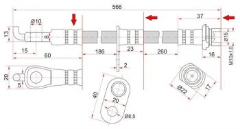 699 р. Тормозной шланг SAT (левый/правый)  Toyota bB  1 - WILL  с доставкой в г. Йошкар-Ола. Увеличить фотографию 1