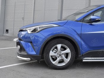 15 399 р. Защита переднего бампера (Ø63 мм, нержавейка) SLITKOFF  Toyota C-HR  NGX10, ZGX10 (2016-2019) дорестайлинг  с доставкой в г. Йошкар-Ола. Увеличить фотографию 3