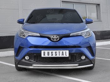 16 999 р. Защита переднего бампера (2 трубы Ø42 мм, нержавейка) SLITKOFF  Toyota C-HR  NGX10, ZGX10 (2016-2019) дорестайлинг  с доставкой в г. Йошкар-Ола. Увеличить фотографию 2