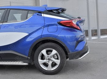 15 749 р. Защита заднего бампера (Ø42 мм волна, нержавейка) SLITKOFF  Toyota C-HR  NGX10, ZGX10 (2016-2019) дорестайлинг  с доставкой в г. Йошкар-Ола. Увеличить фотографию 3