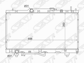 5 349 р. Радиатор двигателя SAT Toyota Caldina T190 дорестайлинг универсал (1992-1995)  с доставкой в г. Йошкар-Ола. Увеличить фотографию 1
