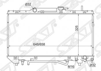 4 549 р. Радиатор двигателя SAT Toyota Caldina T190 дорестайлинг универсал (1992-1995)  с доставкой в г. Йошкар-Ола. Увеличить фотографию 1