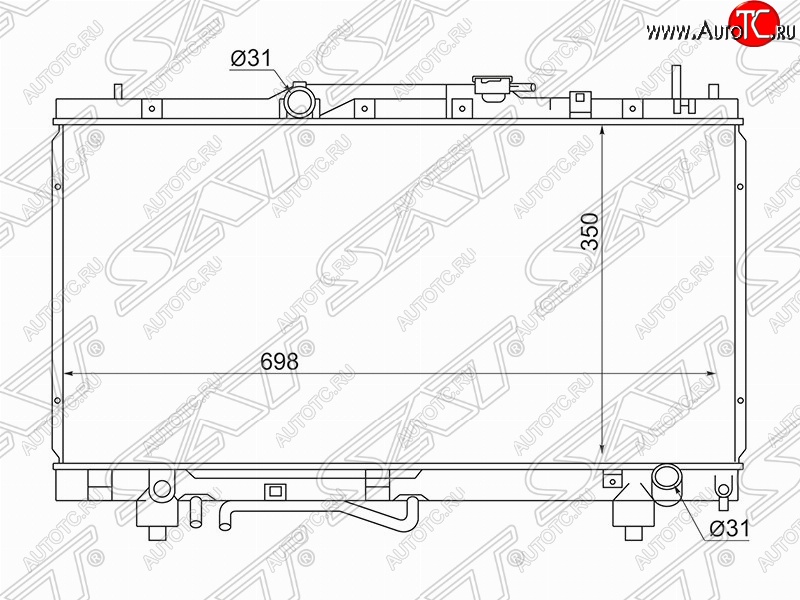 6 399 р. Радиатор двигателя SAT (трубчатый, МКПП/АКПП, Китай) Toyota Carina Е210 седан дорестайлинг (1996-1998)  с доставкой в г. Йошкар-Ола